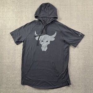 Under Armour Hoodie Adult Medium Gray Short Sleeve Project Rock Casual Active